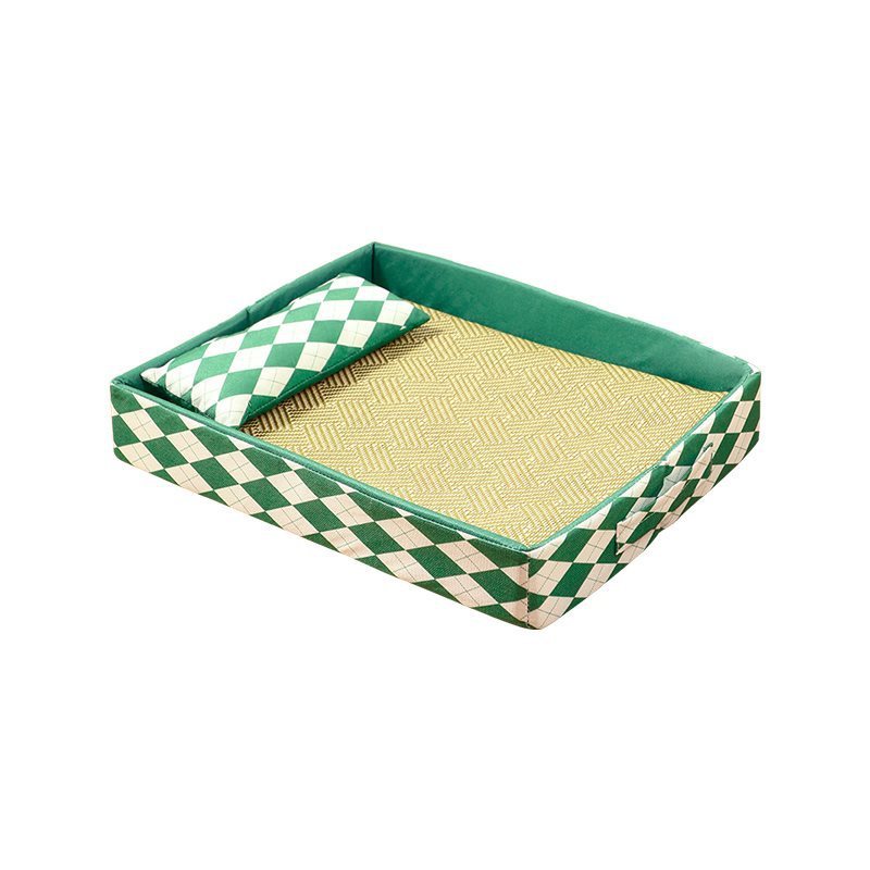 JMT-247882 Summer Rattan Cat Bed - Universal Four Seasons Pet Sleeping Nest for Kittens, Non-Removable & Washable