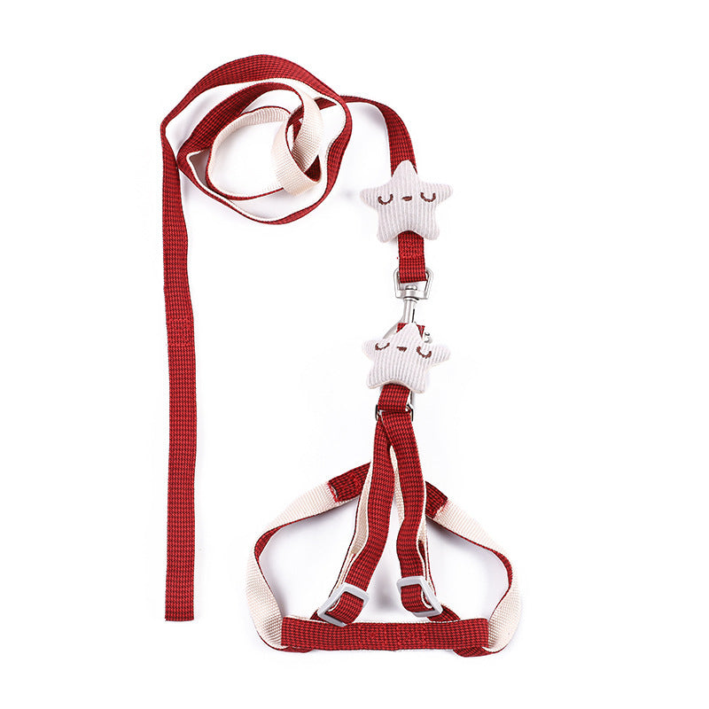 JMT-248074 Adjustable Cloth Dog Leash for Small, Medium, and Large Dogs - Available in Blue, Brown, Red, and Pink