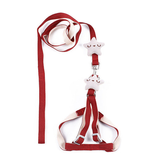 JMT-248074 Adjustable Cloth Dog Leash for Small, Medium, and Large Dogs - Available in Blue, Brown, Red, and Pink