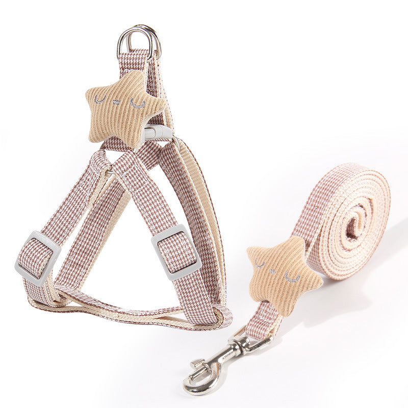JMT-248074 Adjustable Cloth Dog Leash for Small, Medium, and Large Dogs - Available in Blue, Brown, Red, and Pink