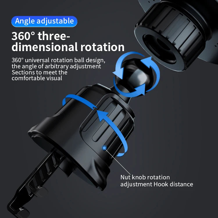 JMT-248394 15W Magnetic Wireless Car Charger - Air Vent Phone Holder with 360-Degree Rotation