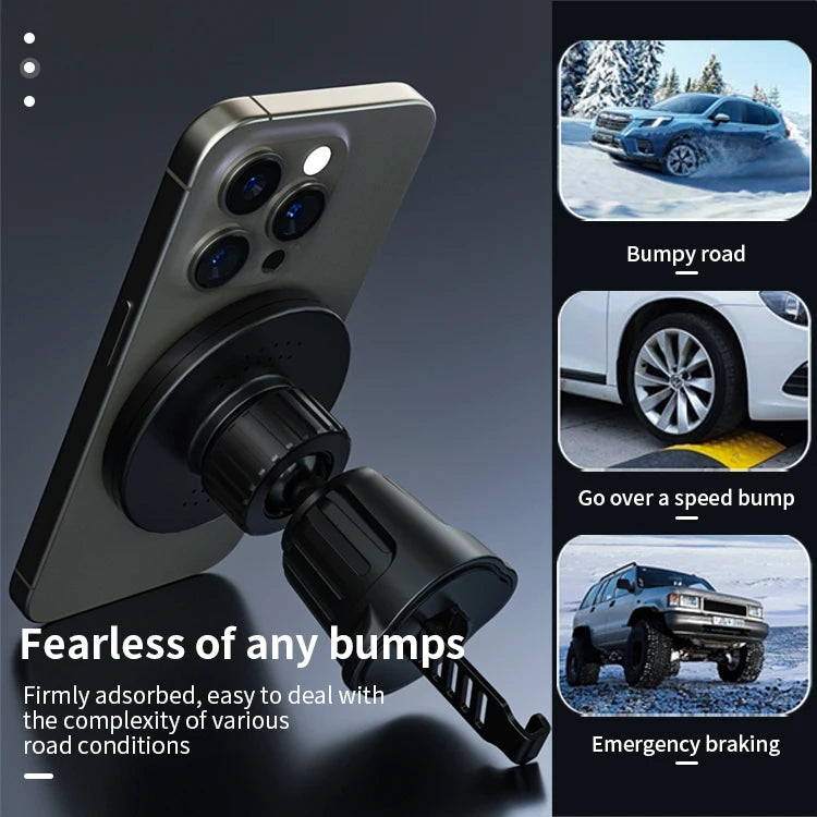 JMT-248394 15W Magnetic Wireless Car Charger - Air Vent Phone Holder with 360-Degree Rotation