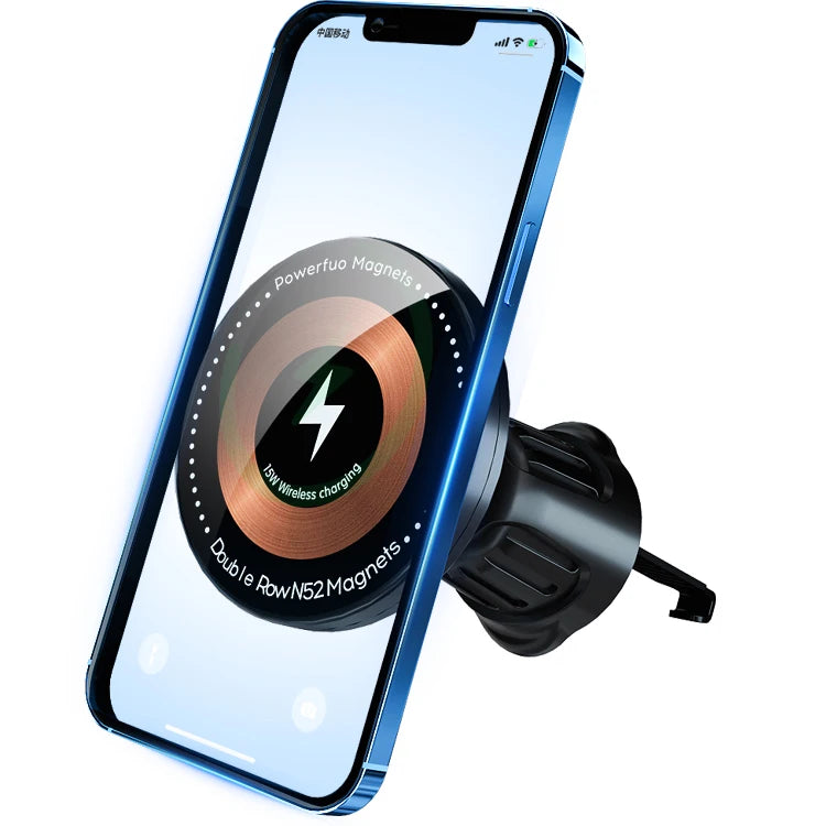 JMT-248394 15W Magnetic Wireless Car Charger - Air Vent Phone Holder with 360-Degree Rotation