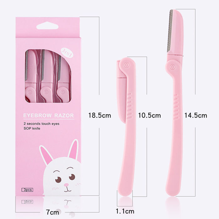 JMT-248714 Folding Eyebrow Shaping Knife with Decorative Trimmer