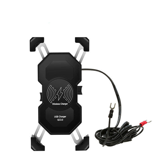 JMT-248906 Wireless Motorcycle and Bicycle Phone Charging Holder with Adjustable Angle - Black