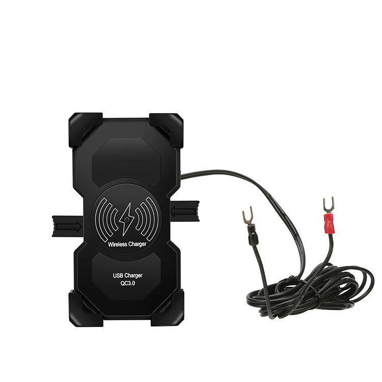 JMT-248906 Wireless Motorcycle and Bicycle Phone Charging Holder with Adjustable Angle - Black