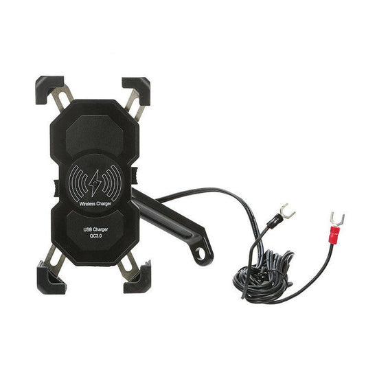 JMT-248906 Wireless Motorcycle and Bicycle Phone Charging Holder with Adjustable Angle - Black