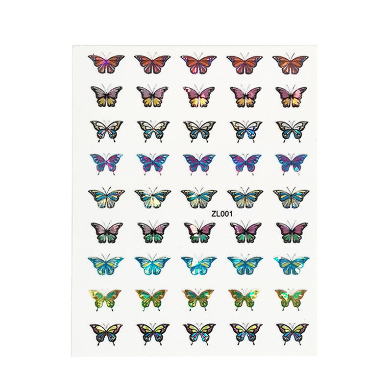 JMT-249034 Holographic Butterfly Nail Art Stickers for Creative Manicure Designs