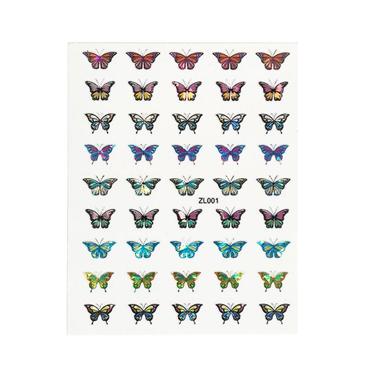 JMT-249034 Holographic Butterfly Nail Art Stickers for Creative Manicure Designs