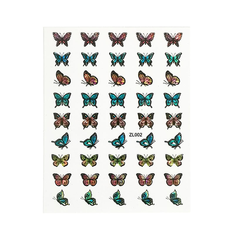 JMT-249034 Holographic Butterfly Nail Art Stickers for Creative Manicure Designs