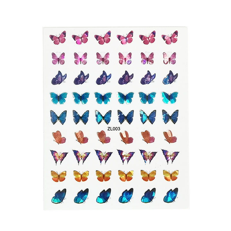 JMT-249034 Holographic Butterfly Nail Art Stickers for Creative Manicure Designs