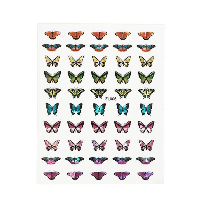 JMT-249034 Holographic Butterfly Nail Art Stickers for Creative Manicure Designs
