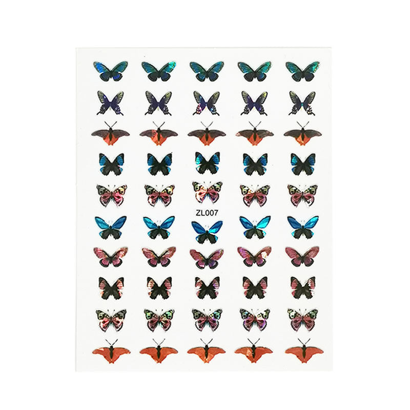 JMT-249034 Holographic Butterfly Nail Art Stickers for Creative Manicure Designs