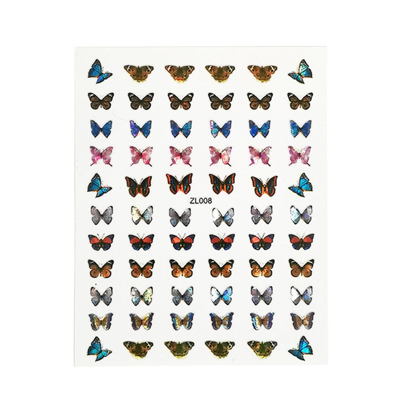 JMT-249034 Holographic Butterfly Nail Art Stickers for Creative Manicure Designs