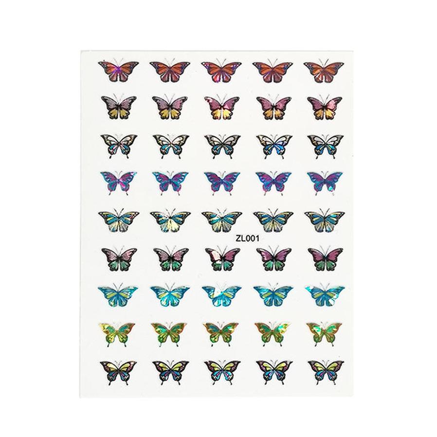 JMT-249034 Holographic Butterfly Nail Art Stickers for Creative Manicure Designs