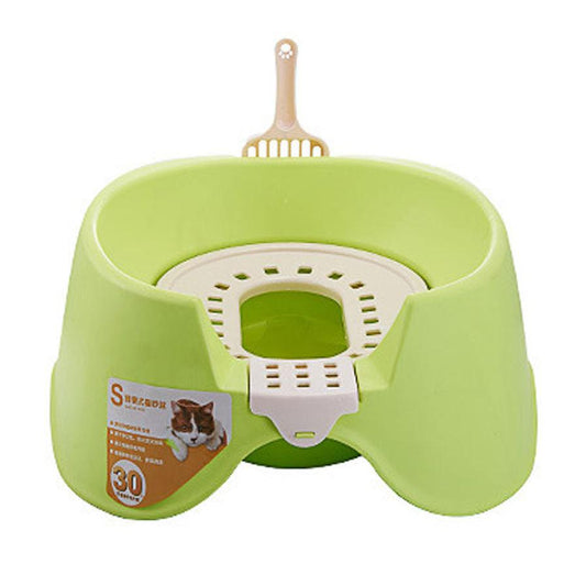 JMT-249098 Spillproof Semi-Enclosed Oversize Cat Litter Pan for Stress-Free Clean-Up