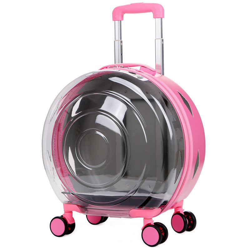 JMT-249226 Transparent Cat Carrier Trolley Bag - Portable and Stylish Pet Travel Solution