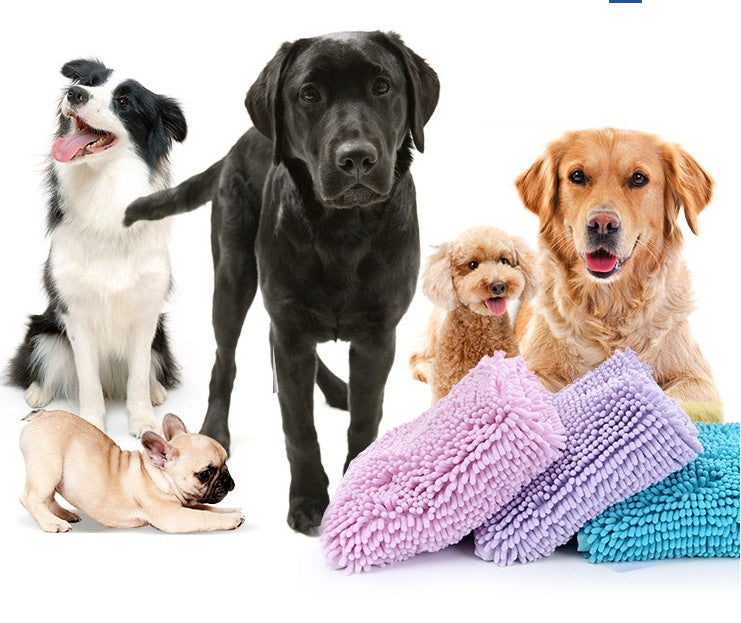 JMT-249354 Super Absorbent Pet Chenille Towel - Available in Blue, Pink, and Purple