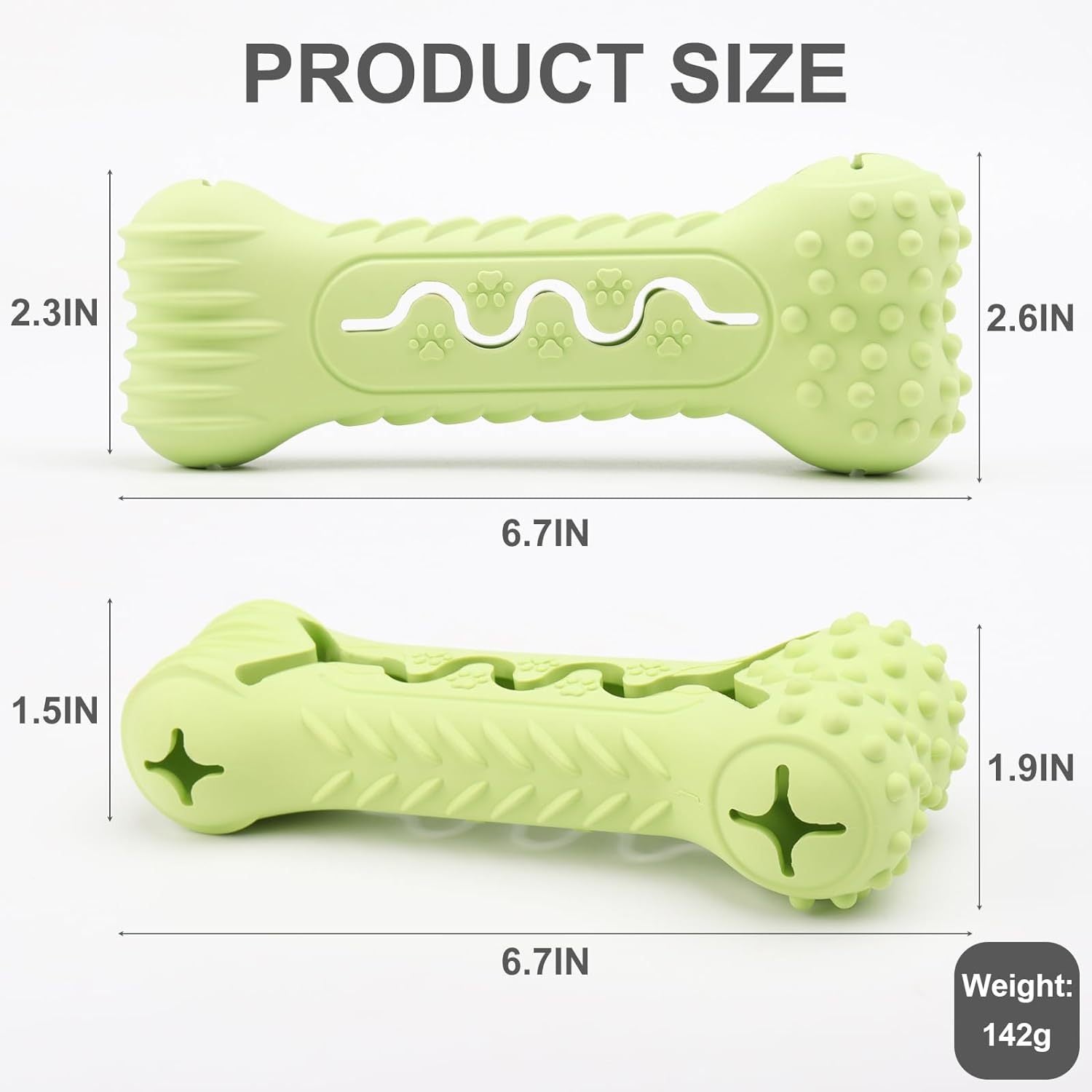 JMT-249866 Durable Bone-Shaped Dog Chew Toy for Aggressive Chewers - Natural Rubber Teeth Cleaning and Gum Massage Tool