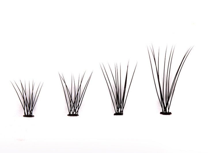 JMT-249994 Handmade Single Cluster False Eyelashes - Various Lengths from 6mm to 14mm, Thick Style, Rayon Material