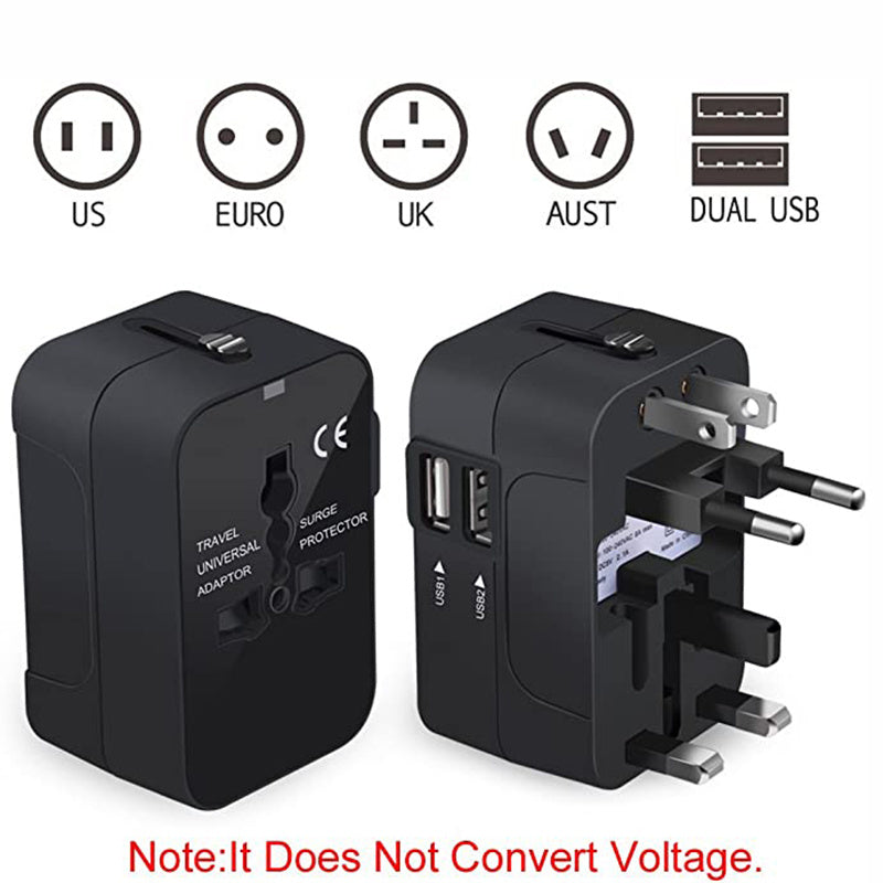 JMT-250570 Universal Worldwide Travel Adapter Wall Charger with AC Power Plug