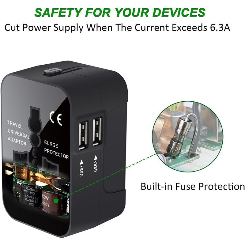 JMT-250570 Universal Worldwide Travel Adapter Wall Charger with AC Power Plug