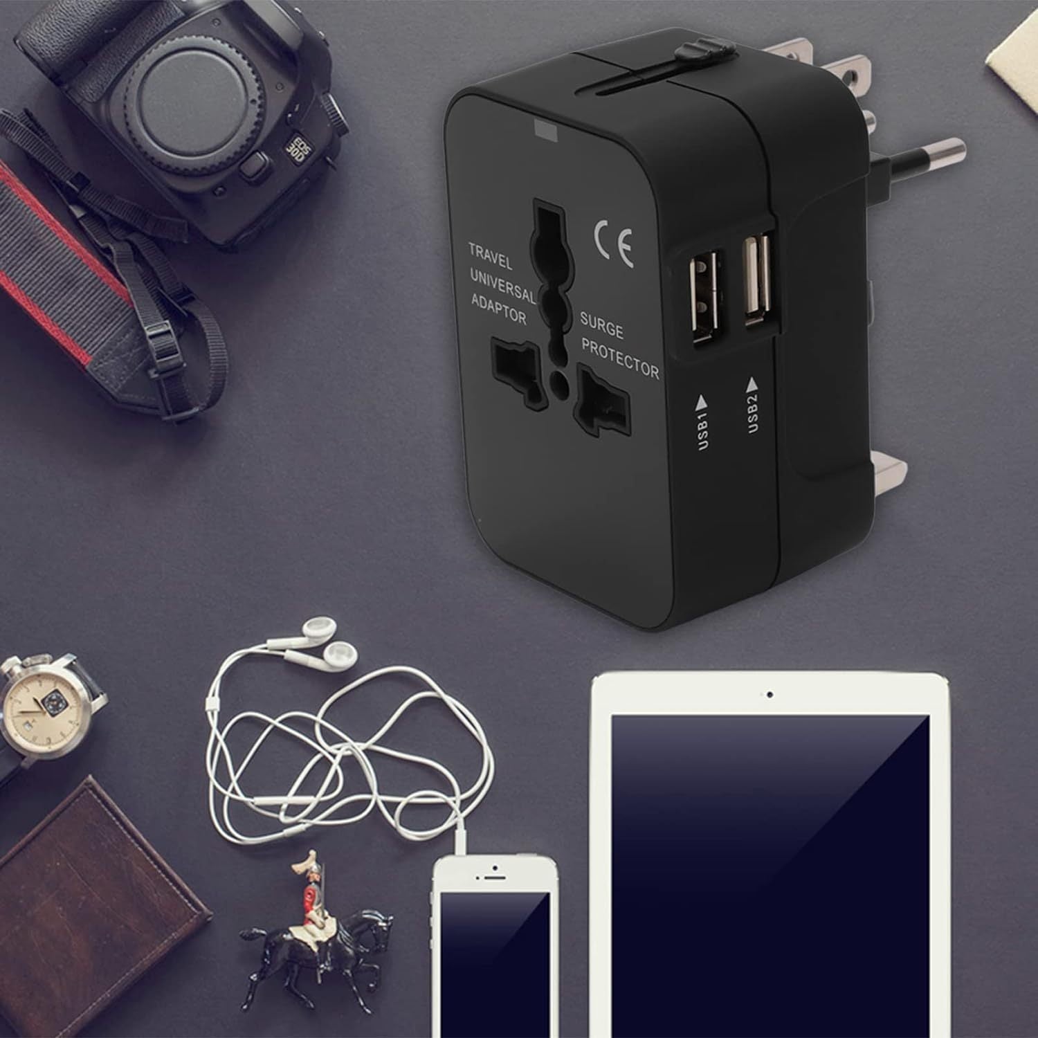 JMT-250570 Universal Worldwide Travel Adapter Wall Charger with AC Power Plug