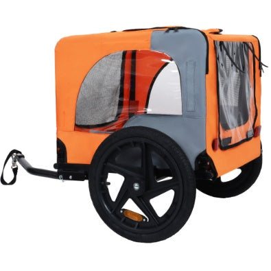 JMT-250890 Heavy-Duty Collapsible Pet Bike Trailer with 16-Inch All-Terrain Wheels and Universal Hitch for Small to Medium Pets