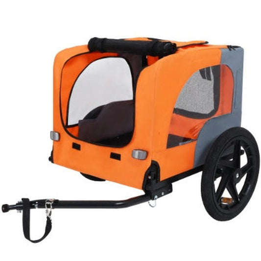 JMT-250890 Heavy-Duty Collapsible Pet Bike Trailer with 16-Inch All-Terrain Wheels and Universal Hitch for Small to Medium Pets