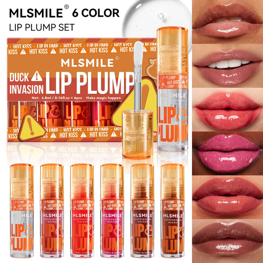 JMT-251146 Lip Plumping Glaze Set with 6 Hydrating Lip Oils and Duckbill Applicators for Instant Volume and Shine