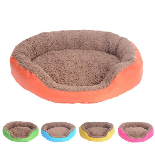 JMT-251338 Candy Color Round Pet Nest for Small to Medium Dogs – 100% Cotton and Oxford Cloth with Polar Fleece Lining