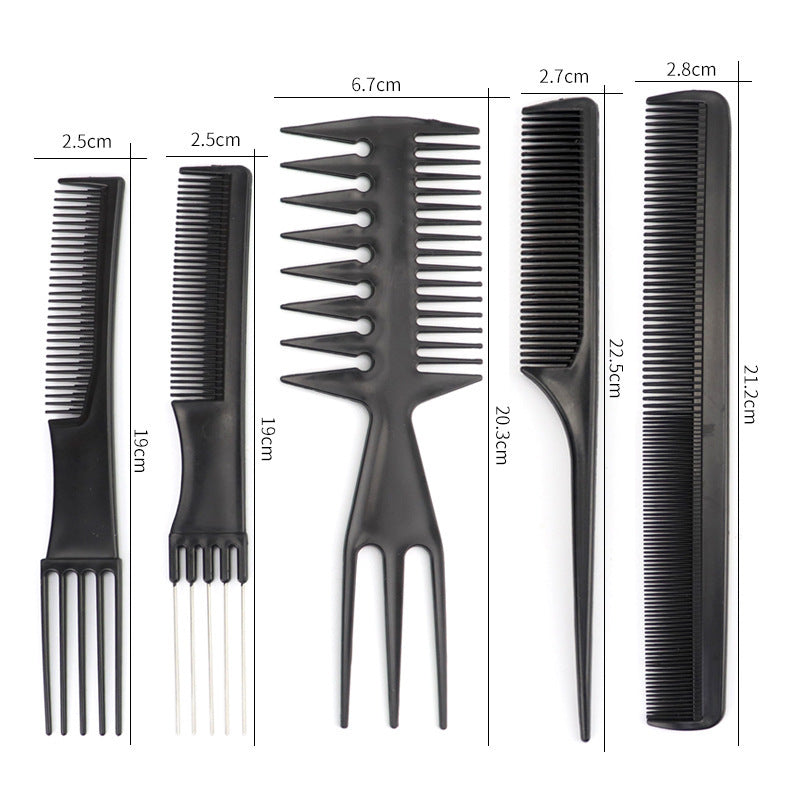 JMT-251402 10-Piece Hairdressing Comb Set for Professional Styling and Salon Use