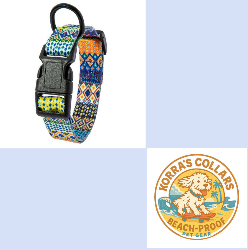 JMT-251530 Bohemian Striped Polyester Dog Collar for Small Dogs - All Season Casual Style