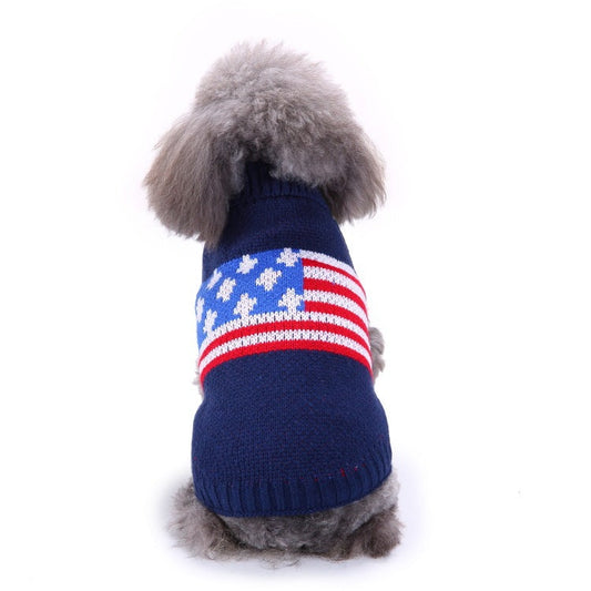 JMT-251658 Pet Bone Stripe High Neck Casual Christmas Sweater in Multiple Colors and Sizes