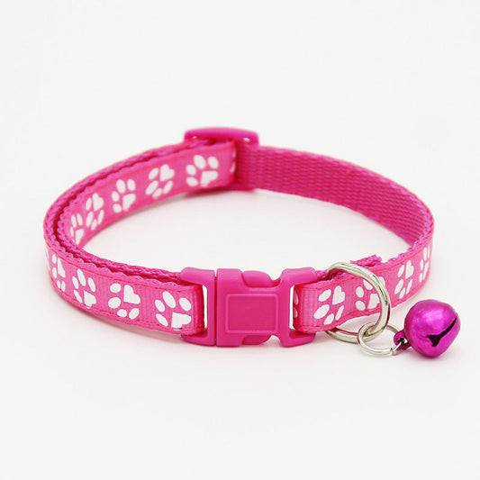 JMT-251850 Adjustable Pet Cat Collar with Bell - Small 1.0cm Band Width, Fits Neck Sizes 19cm to 32cm