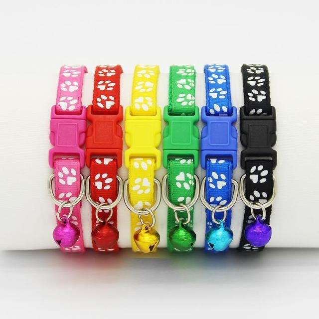 JMT-251850 Adjustable Pet Cat Collar with Bell - Small 1.0cm Band Width, Fits Neck Sizes 19cm to 32cm