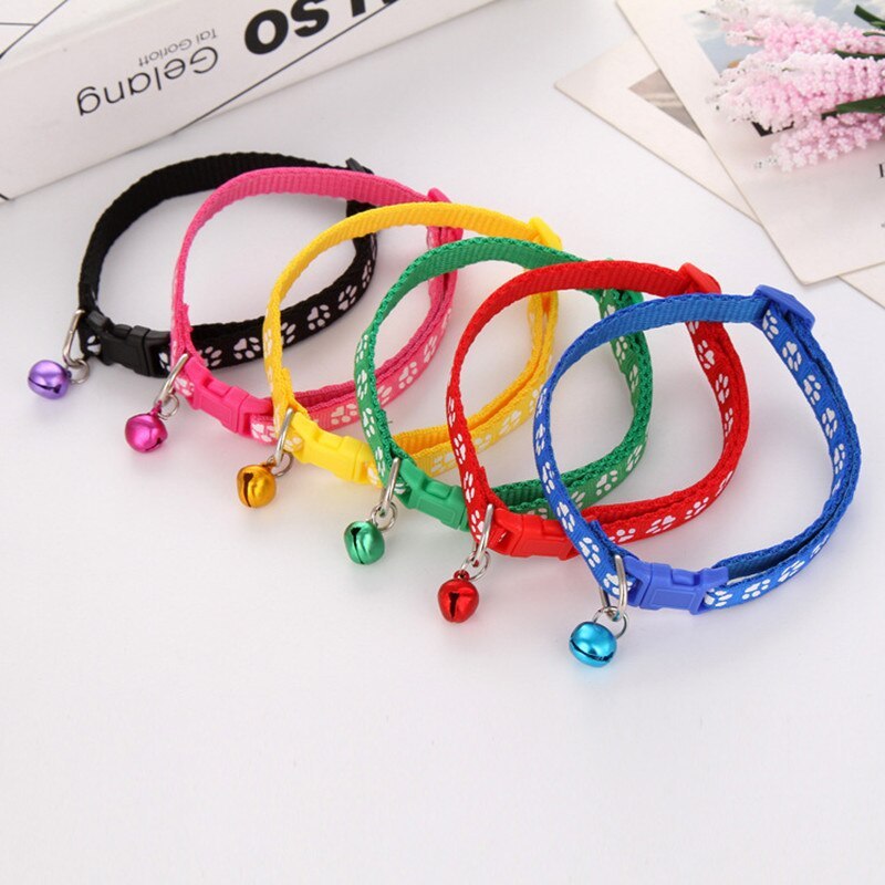JMT-251850 Adjustable Pet Cat Collar with Bell - Small 1.0cm Band Width, Fits Neck Sizes 19cm to 32cm