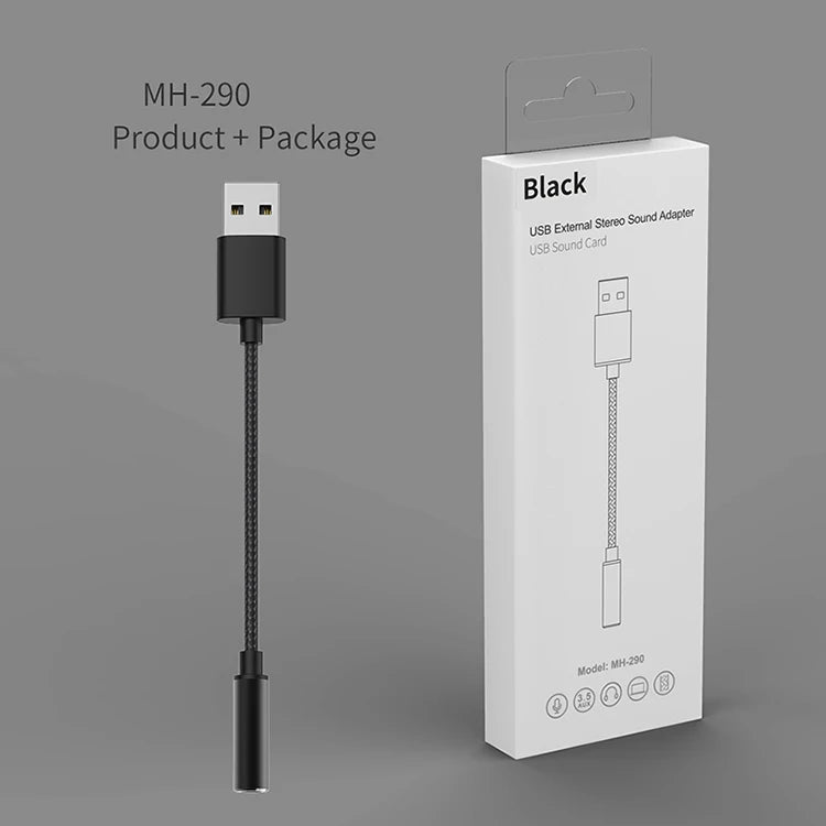 JMT-251850 USB to 3.5mm Audio Jack Adapter for Headsets and PCs, Compatible with Linux and PS4