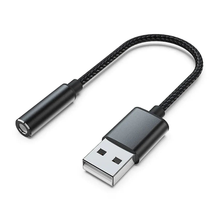 JMT-251850 USB to 3.5mm Audio Jack Adapter for Headsets and PCs, Compatible with Linux and PS4