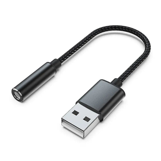 JMT-251850 USB to 3.5mm Audio Jack Adapter for Headsets and PCs, Compatible with Linux and PS4