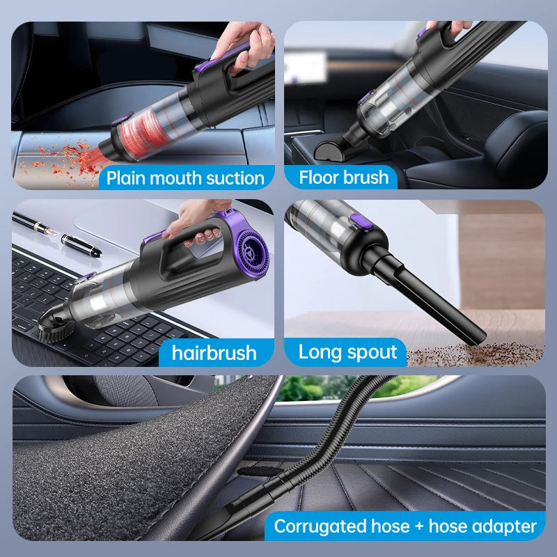 JMT-252490 Portable High-Power Car Vacuum Cleaner with Brushless Motor and Digital Display