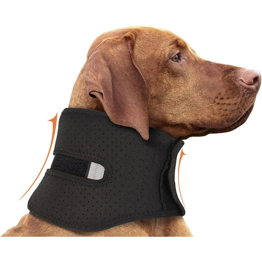 JMT-252682 Cervical Neck Support Brace for Dogs - Breathable Fabric with Reflective Strip, Multi-Size for Injury Recovery