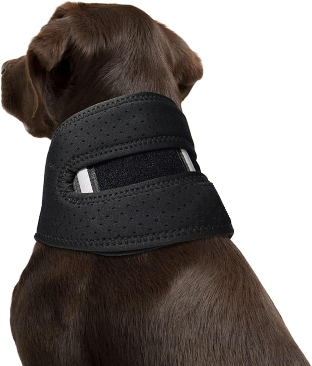 JMT-252682 Cervical Neck Support Brace for Dogs - Breathable Fabric with Reflective Strip, Multi-Size for Injury Recovery
