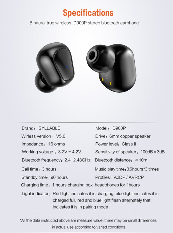 JMT-252682 Wireless Mini Stereo Sports Headphones - Bluetooth 5.0, Binaural TWS, In-Ear Design with Power Display and Voice Control