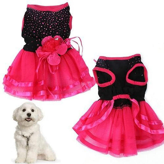 JMT-252810 Stylish Spring/Summer Cotton Dog Wedding Dress for Pets in XS, S, M, L Sizes