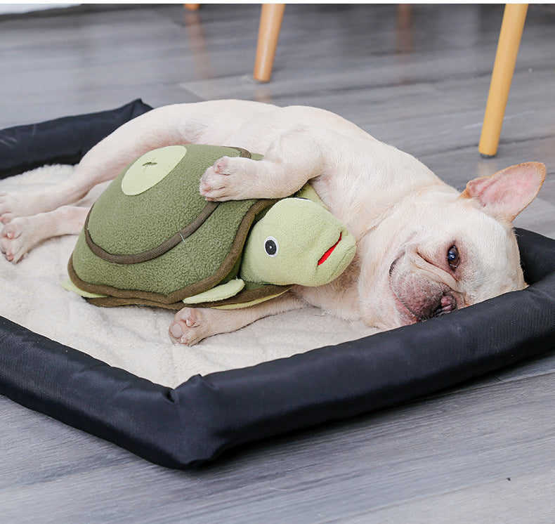 JMT-253002 Interactive Dog Tortoise Plush Toy for Training and Smelling - 22x40x10CM, Green Polar Fleece and Cotton
