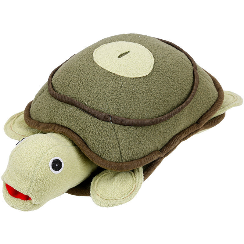 JMT-253002 Interactive Dog Tortoise Plush Toy for Training and Smelling - 22x40x10CM, Green Polar Fleece and Cotton