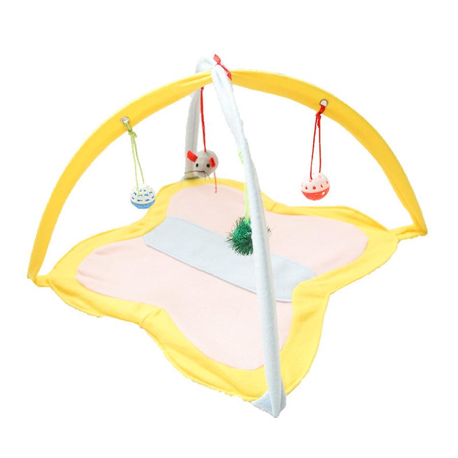 JMT-253322 Funny Cat Stick Toy Set for Kittens - Fleece Fabric, Casual Style, Yellow & Black