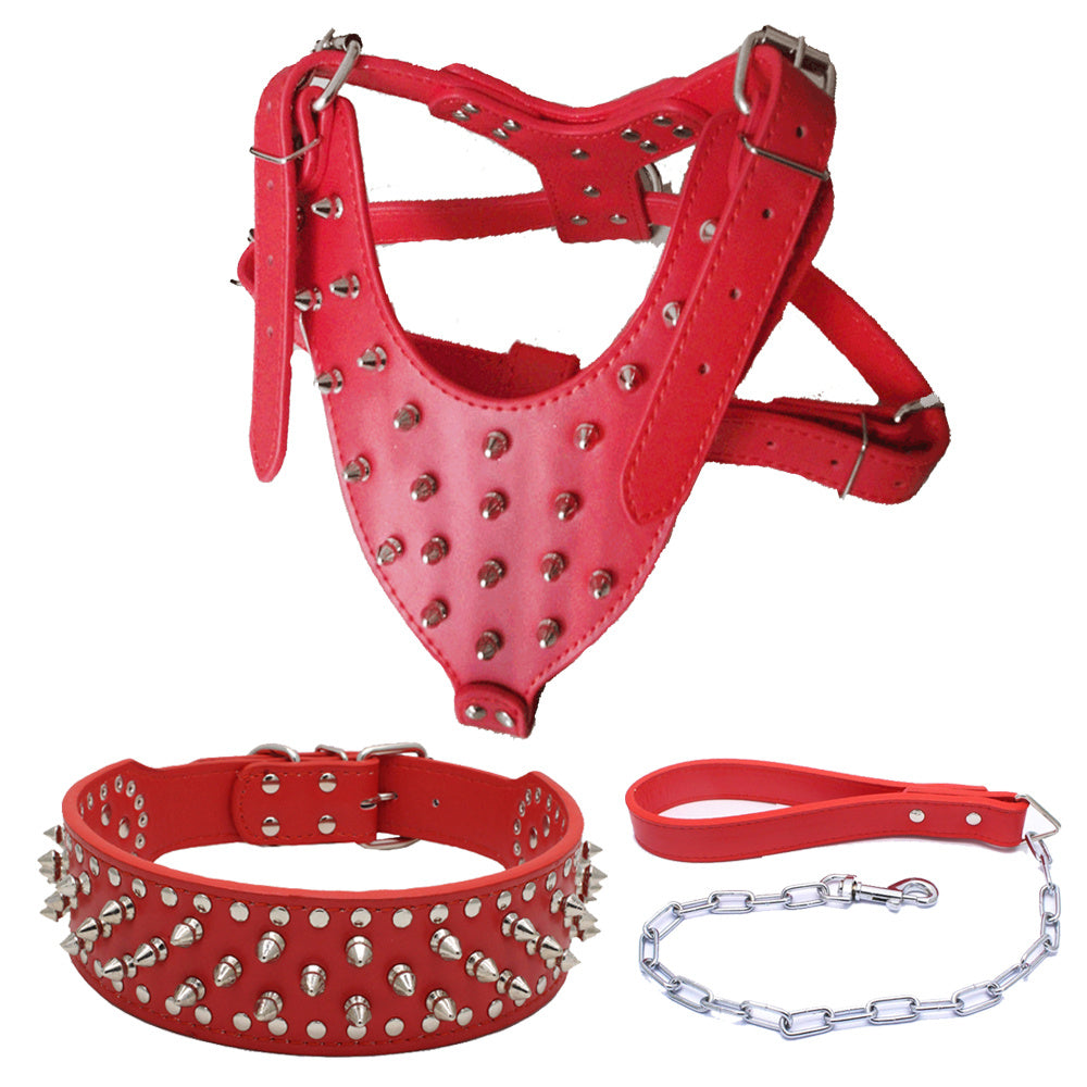 JMT-253514 Three-Piece Dog Safety Harness Set with Collar, Chest Strap, and Leash