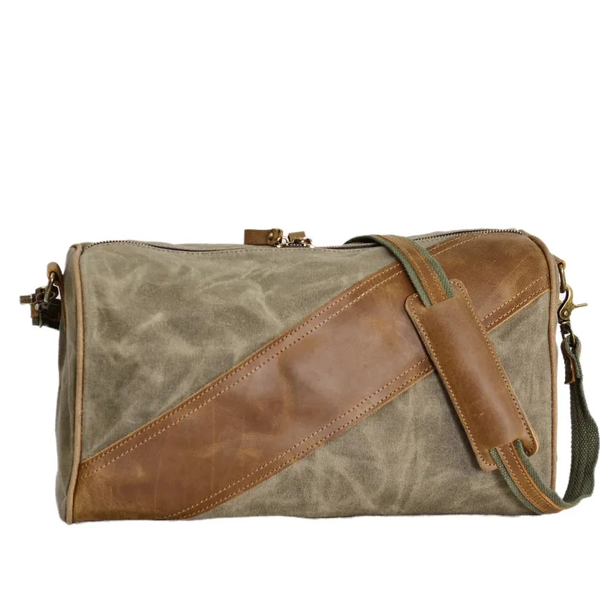 JMT-253578 Waterproof Waxed Canvas Crossbody Bag for Fitness and Travel - Eco-Friendly, Lightweight Design